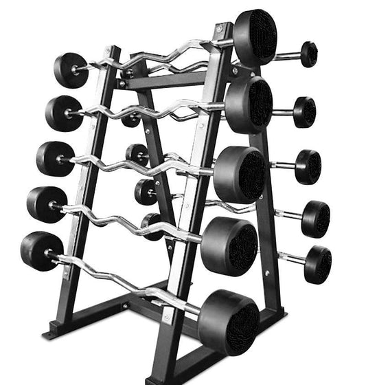 LOT DE MATRIX BARBELL RACK W/70-110 EZ CURL & STRAIGHT